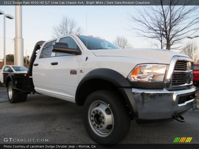 Bright White / Dark Slate/Medium Graystone 2012 Dodge Ram 4500 HD SLT Crew Cab Chassis 4x4