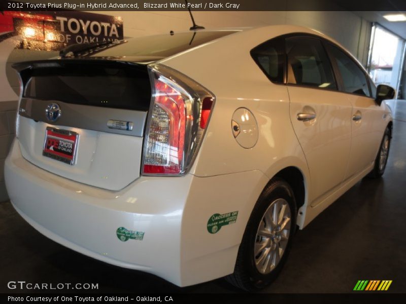 Blizzard White Pearl / Dark Gray 2012 Toyota Prius Plug-in Hybrid Advanced