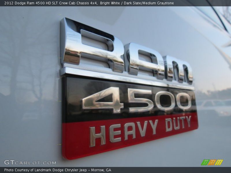 Bright White / Dark Slate/Medium Graystone 2012 Dodge Ram 4500 HD SLT Crew Cab Chassis 4x4
