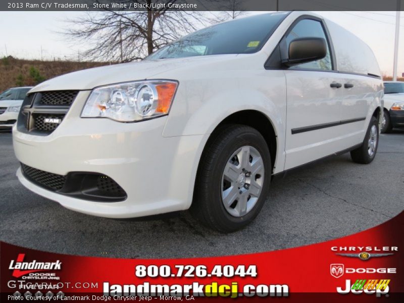 Stone White / Black/Light Graystone 2013 Ram C/V Tradesman