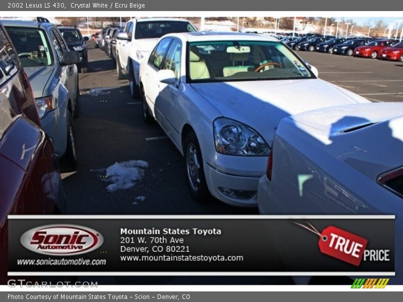 Crystal White / Ecru Beige 2002 Lexus LS 430