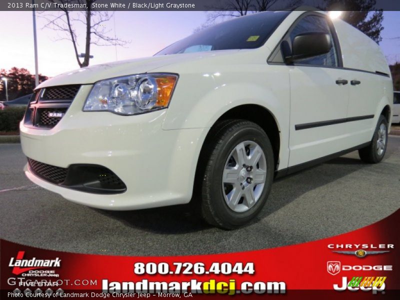 Stone White / Black/Light Graystone 2013 Ram C/V Tradesman