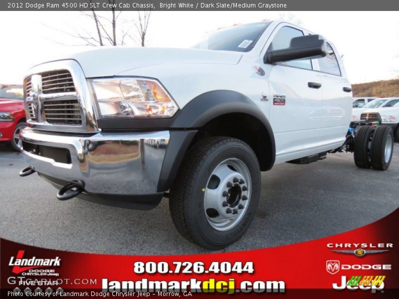 Bright White / Dark Slate/Medium Graystone 2012 Dodge Ram 4500 HD SLT Crew Cab Chassis