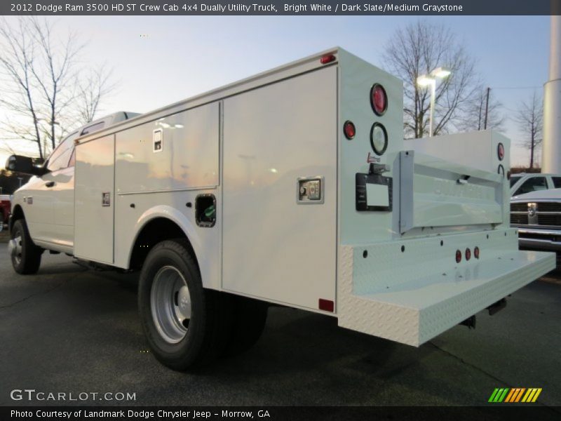 Bright White / Dark Slate/Medium Graystone 2012 Dodge Ram 3500 HD ST Crew Cab 4x4 Dually Utility Truck