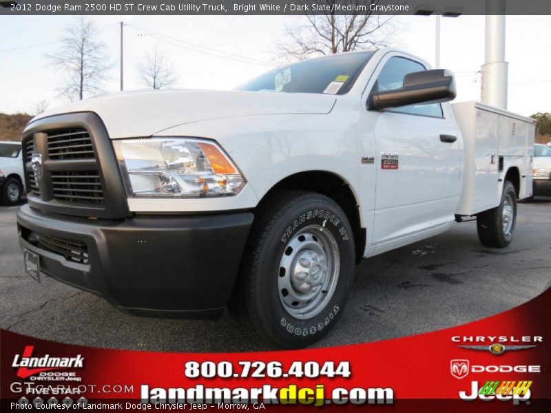 Bright White / Dark Slate/Medium Graystone 2012 Dodge Ram 2500 HD ST Crew Cab Utility Truck