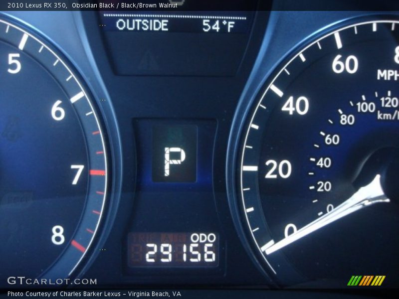 Obsidian Black / Black/Brown Walnut 2010 Lexus RX 350