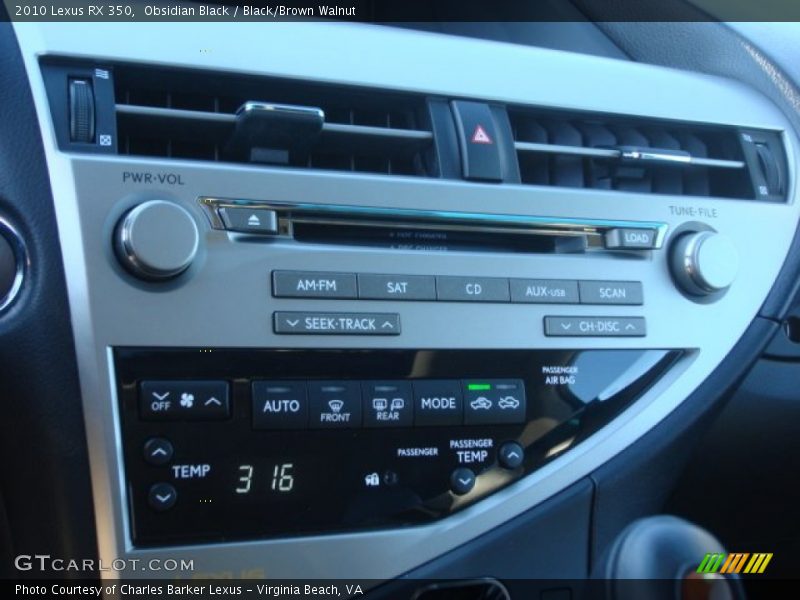 Obsidian Black / Black/Brown Walnut 2010 Lexus RX 350