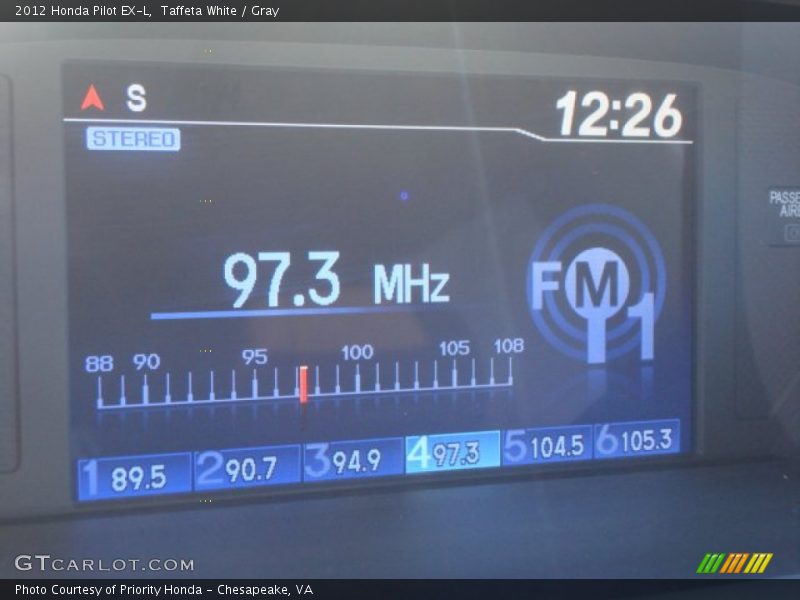 Taffeta White / Gray 2012 Honda Pilot EX-L