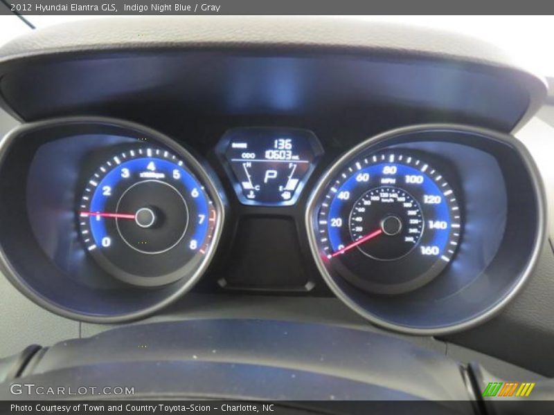 Indigo Night Blue / Gray 2012 Hyundai Elantra GLS