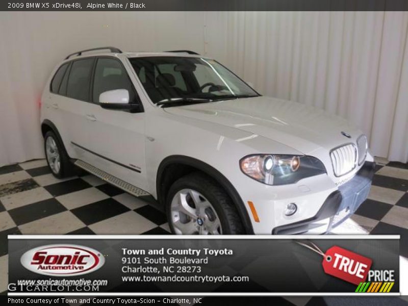 Alpine White / Black 2009 BMW X5 xDrive48i