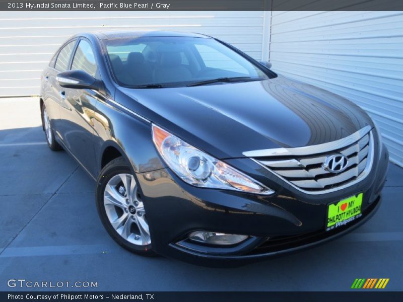 Pacific Blue Pearl / Gray 2013 Hyundai Sonata Limited