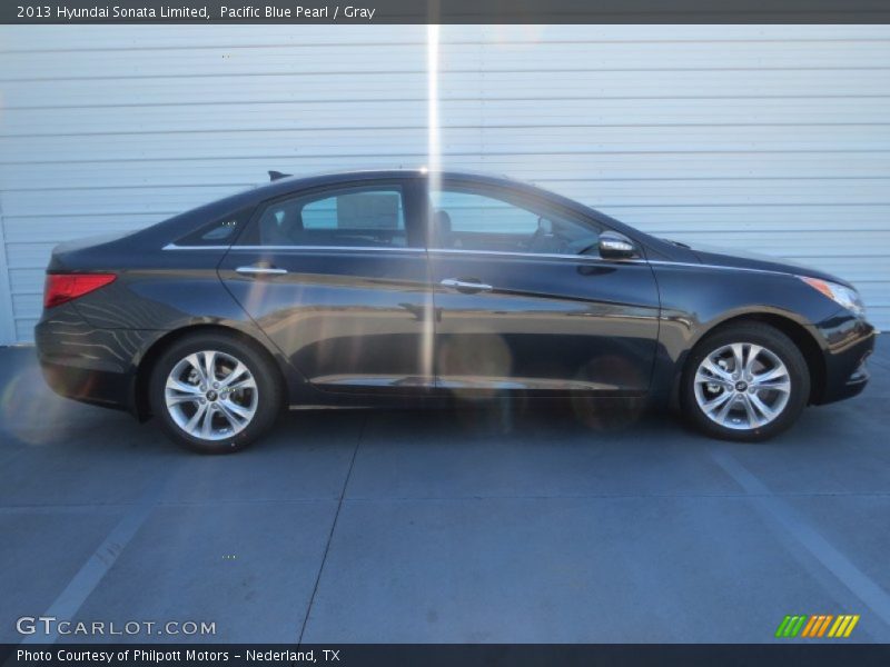 Pacific Blue Pearl / Gray 2013 Hyundai Sonata Limited