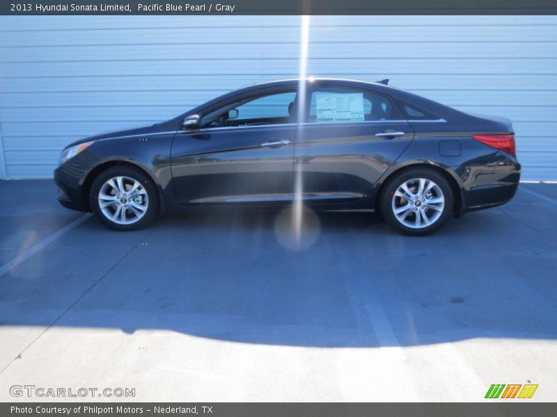 Pacific Blue Pearl / Gray 2013 Hyundai Sonata Limited