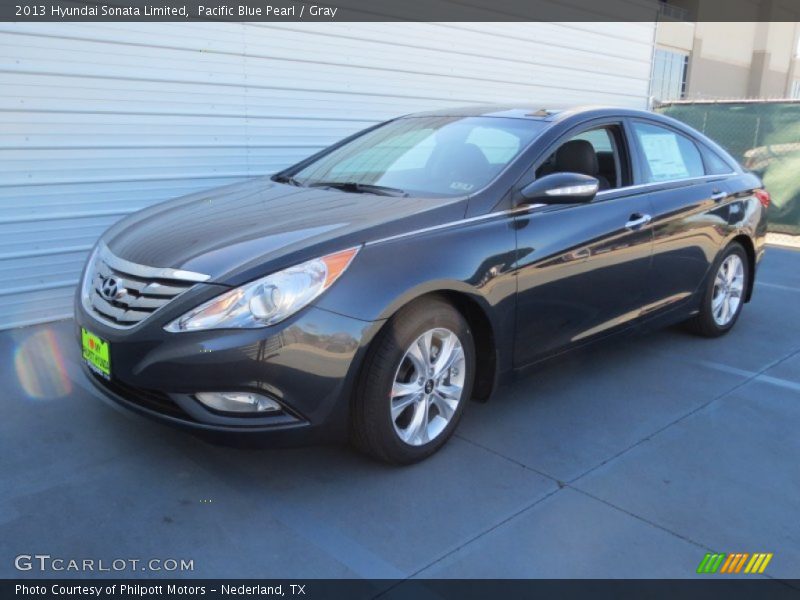 Pacific Blue Pearl / Gray 2013 Hyundai Sonata Limited