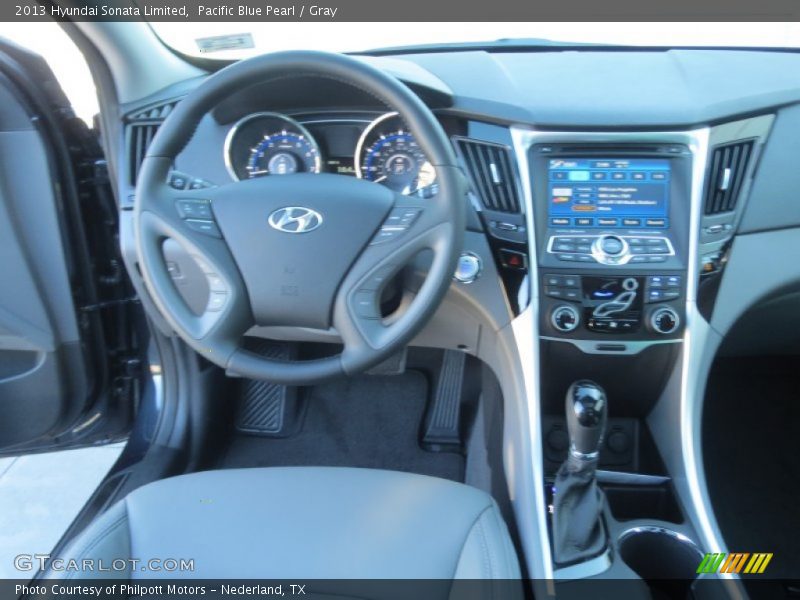 Pacific Blue Pearl / Gray 2013 Hyundai Sonata Limited