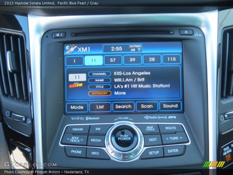 Pacific Blue Pearl / Gray 2013 Hyundai Sonata Limited