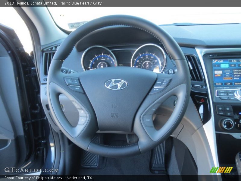 Pacific Blue Pearl / Gray 2013 Hyundai Sonata Limited