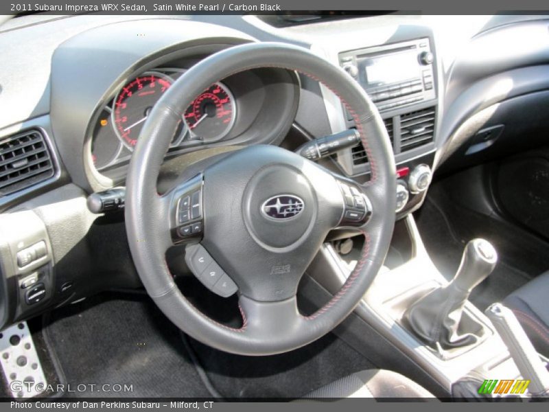 Satin White Pearl / Carbon Black 2011 Subaru Impreza WRX Sedan