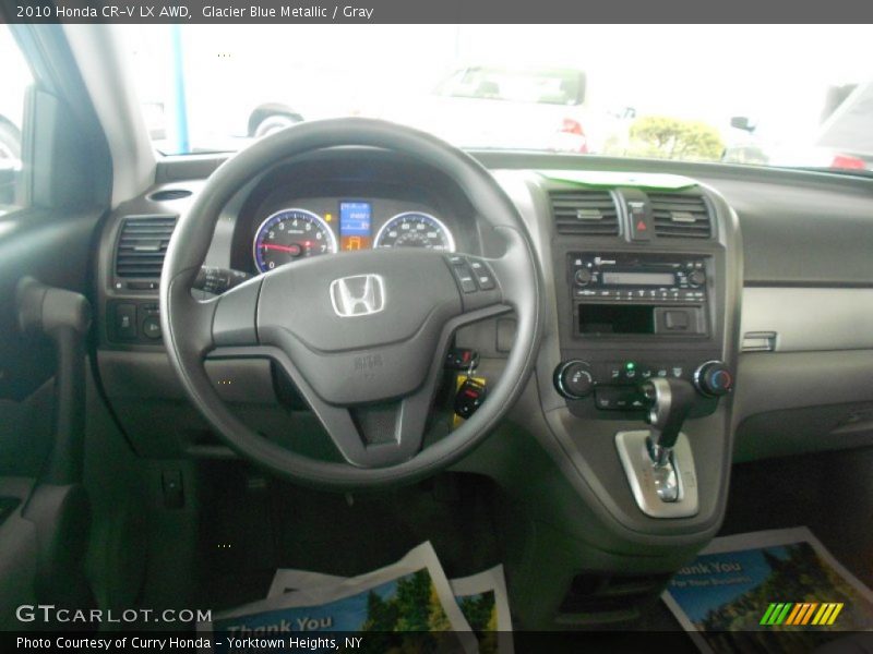 Glacier Blue Metallic / Gray 2010 Honda CR-V LX AWD