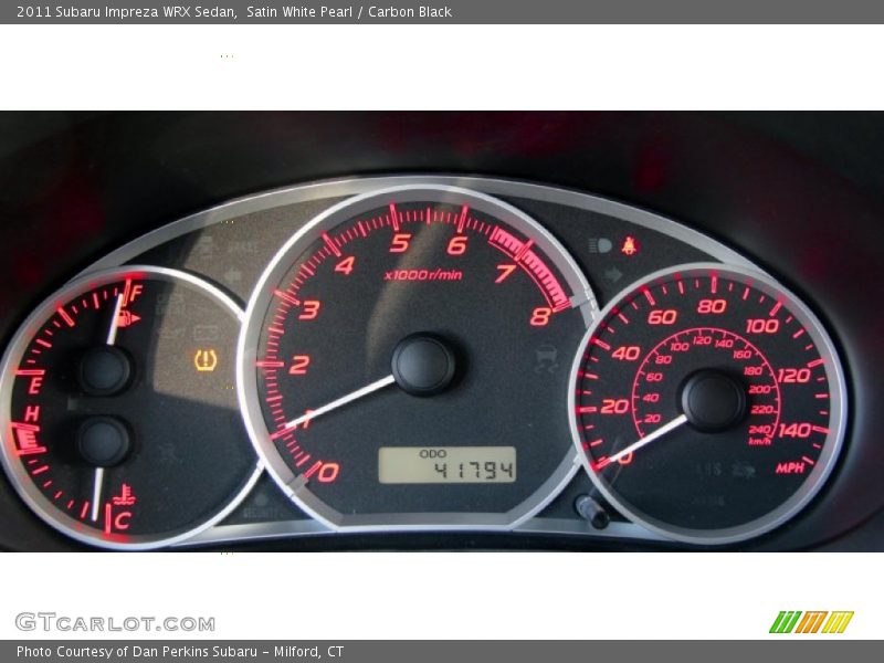Satin White Pearl / Carbon Black 2011 Subaru Impreza WRX Sedan