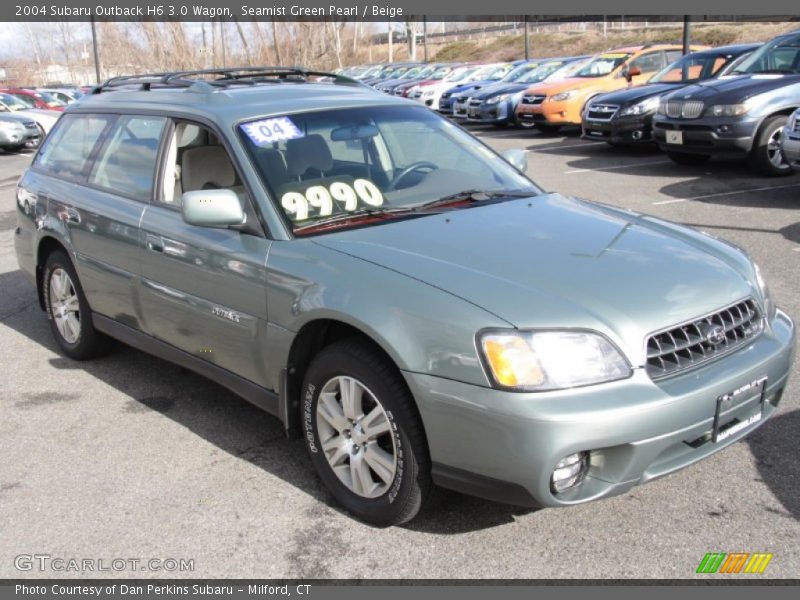 Seamist Green Pearl / Beige 2004 Subaru Outback H6 3.0 Wagon