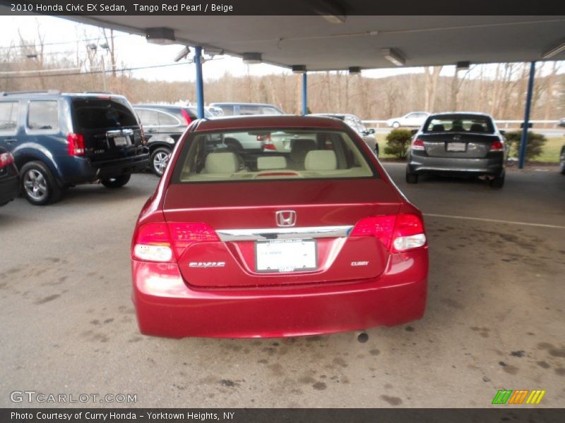 Tango Red Pearl / Beige 2010 Honda Civic EX Sedan