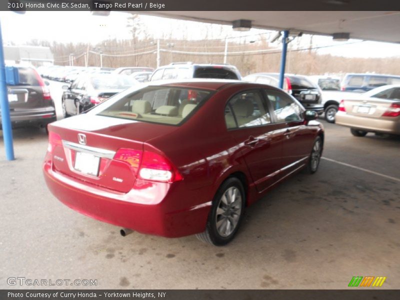 Tango Red Pearl / Beige 2010 Honda Civic EX Sedan