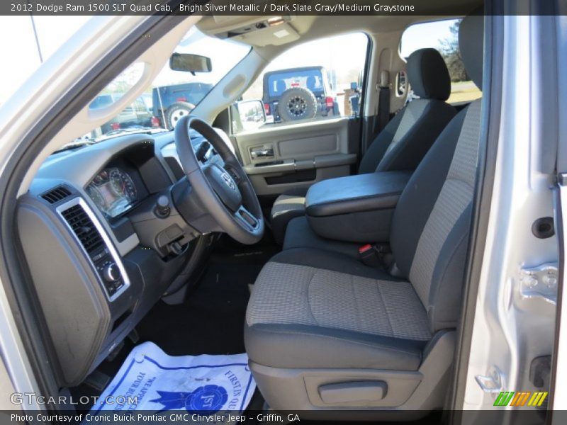 Bright Silver Metallic / Dark Slate Gray/Medium Graystone 2012 Dodge Ram 1500 SLT Quad Cab