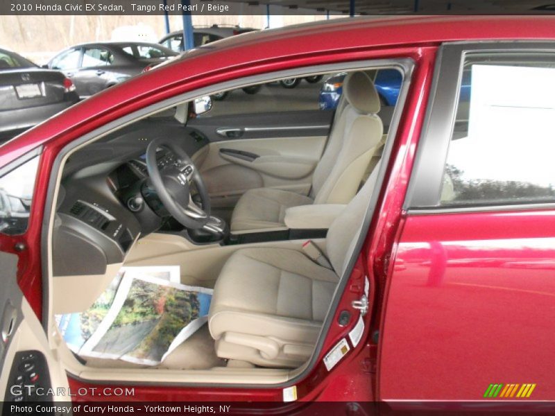 Tango Red Pearl / Beige 2010 Honda Civic EX Sedan