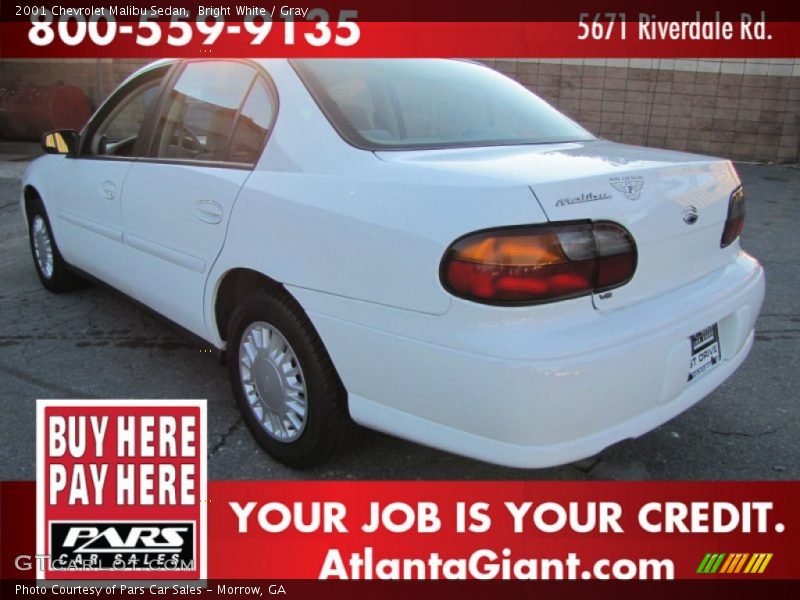 Bright White / Gray 2001 Chevrolet Malibu Sedan