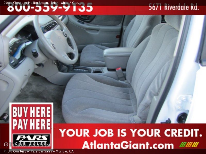 Bright White / Gray 2001 Chevrolet Malibu Sedan