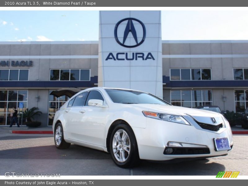 White Diamond Pearl / Taupe 2010 Acura TL 3.5