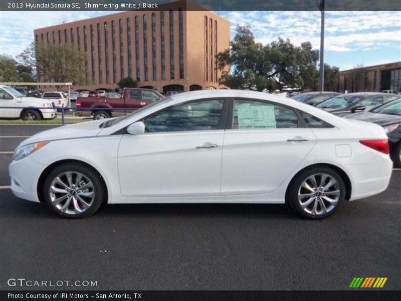 Shimmering White / Black 2013 Hyundai Sonata SE