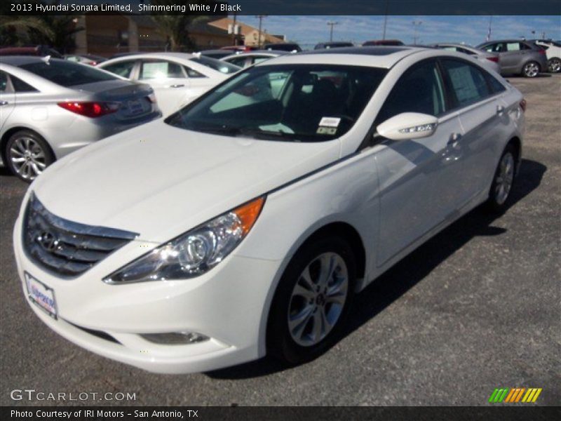 Shimmering White / Black 2013 Hyundai Sonata Limited