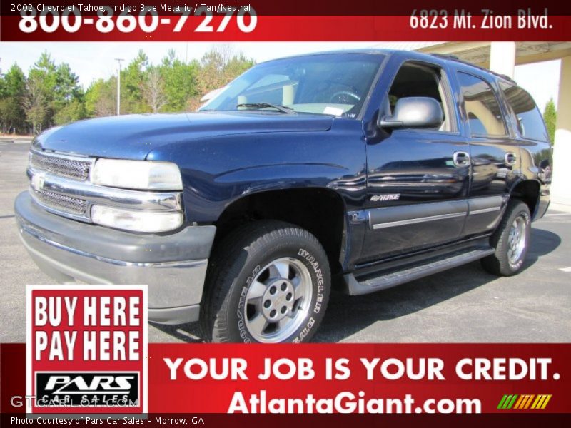 Indigo Blue Metallic / Tan/Neutral 2002 Chevrolet Tahoe