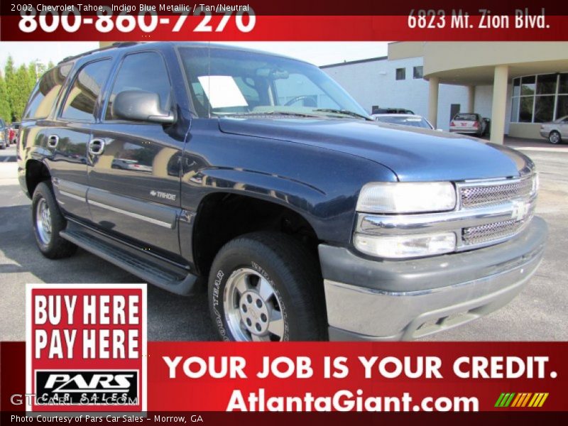 Indigo Blue Metallic / Tan/Neutral 2002 Chevrolet Tahoe