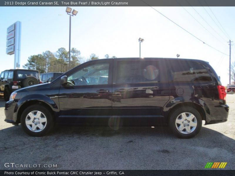 True Blue Pearl / Black/Light Graystone 2013 Dodge Grand Caravan SE