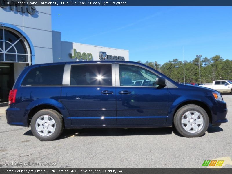 True Blue Pearl / Black/Light Graystone 2013 Dodge Grand Caravan SE