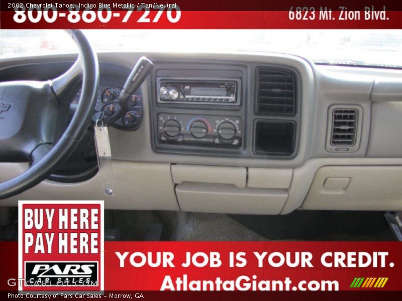 Indigo Blue Metallic / Tan/Neutral 2002 Chevrolet Tahoe