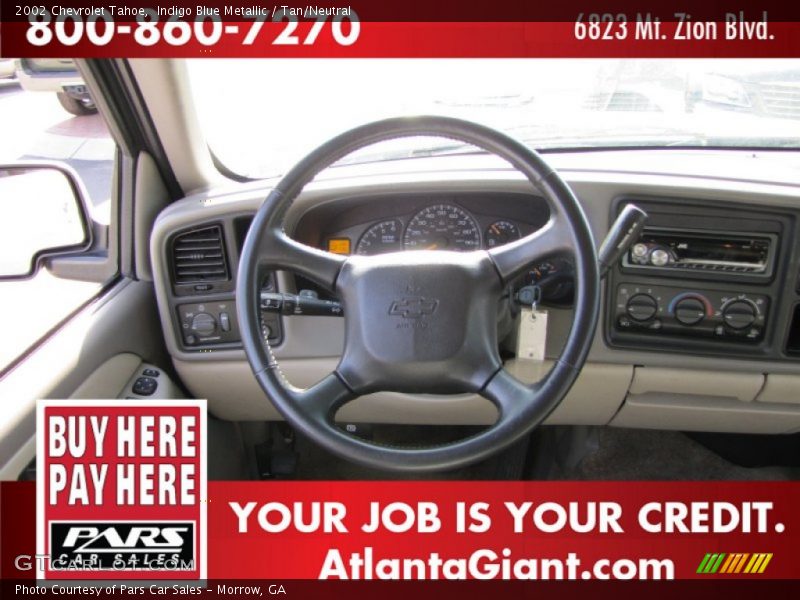 Indigo Blue Metallic / Tan/Neutral 2002 Chevrolet Tahoe