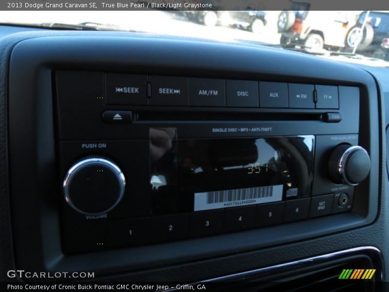 True Blue Pearl / Black/Light Graystone 2013 Dodge Grand Caravan SE
