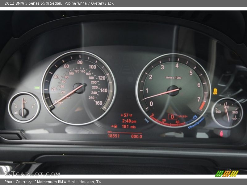 Alpine White / Oyster/Black 2012 BMW 5 Series 550i Sedan