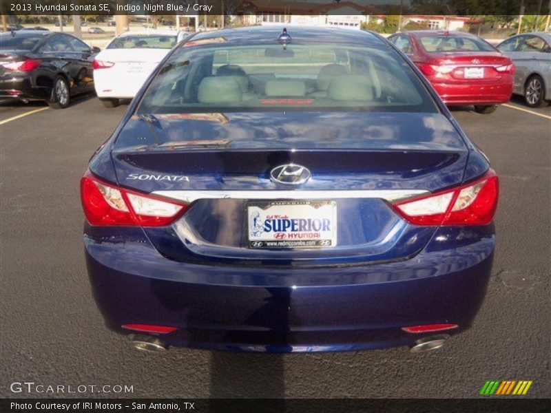 Indigo Night Blue / Gray 2013 Hyundai Sonata SE
