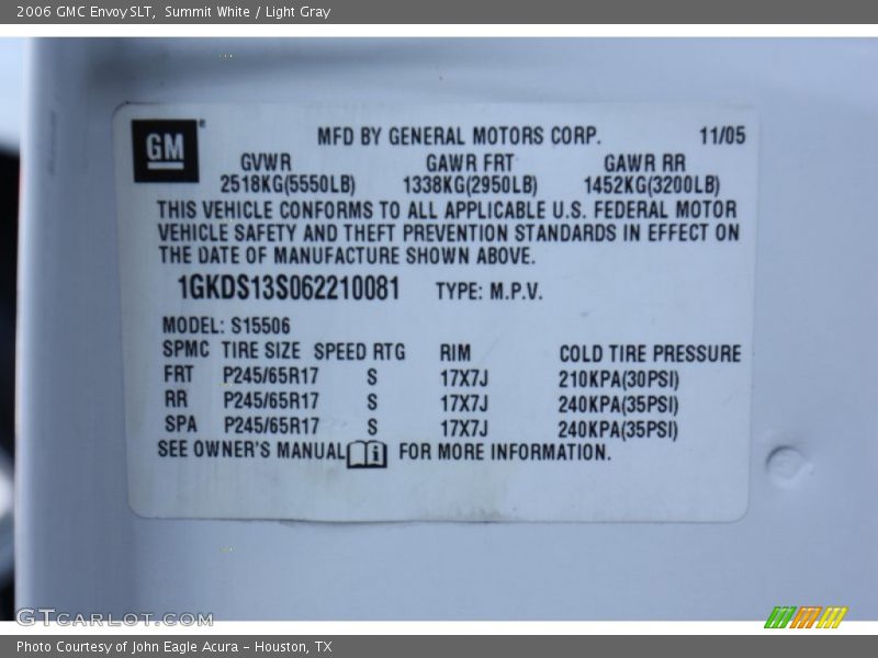 Summit White / Light Gray 2006 GMC Envoy SLT