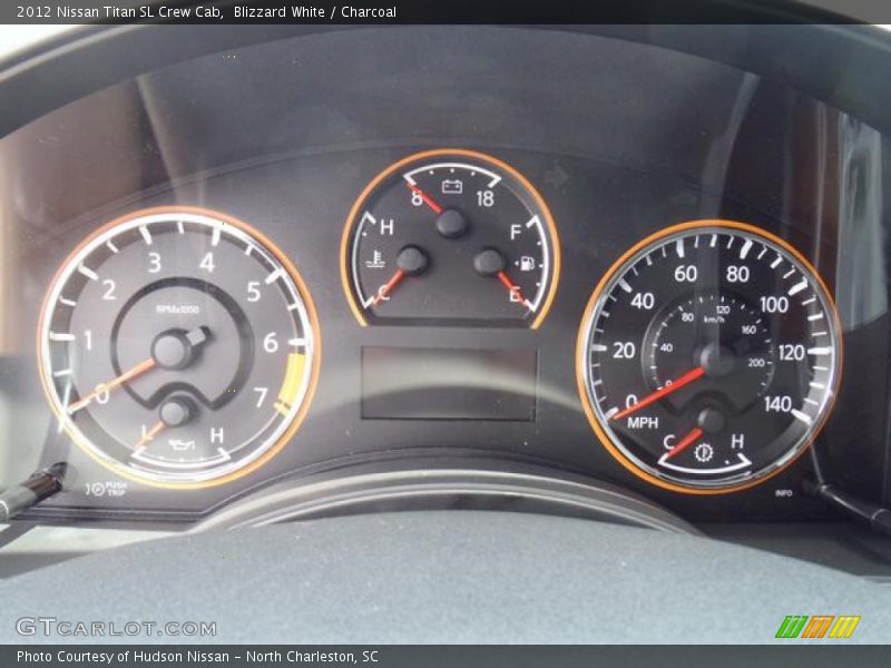 Blizzard White / Charcoal 2012 Nissan Titan SL Crew Cab