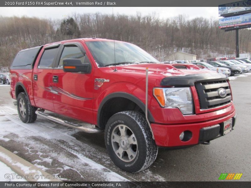 Vermillion Red / Black 2010 Ford F150 FX4 SuperCrew 4x4