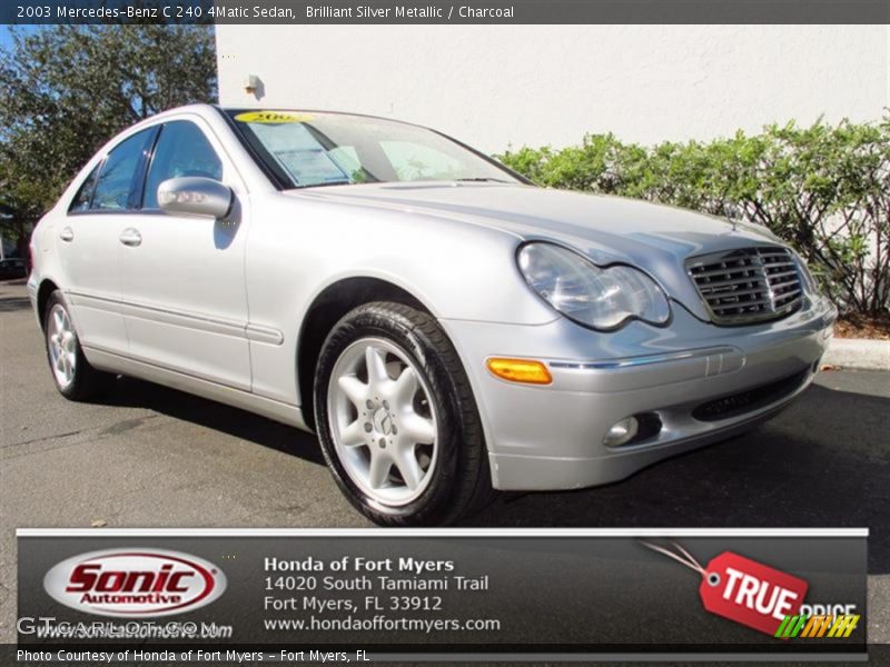 Brilliant Silver Metallic / Charcoal 2003 Mercedes-Benz C 240 4Matic Sedan