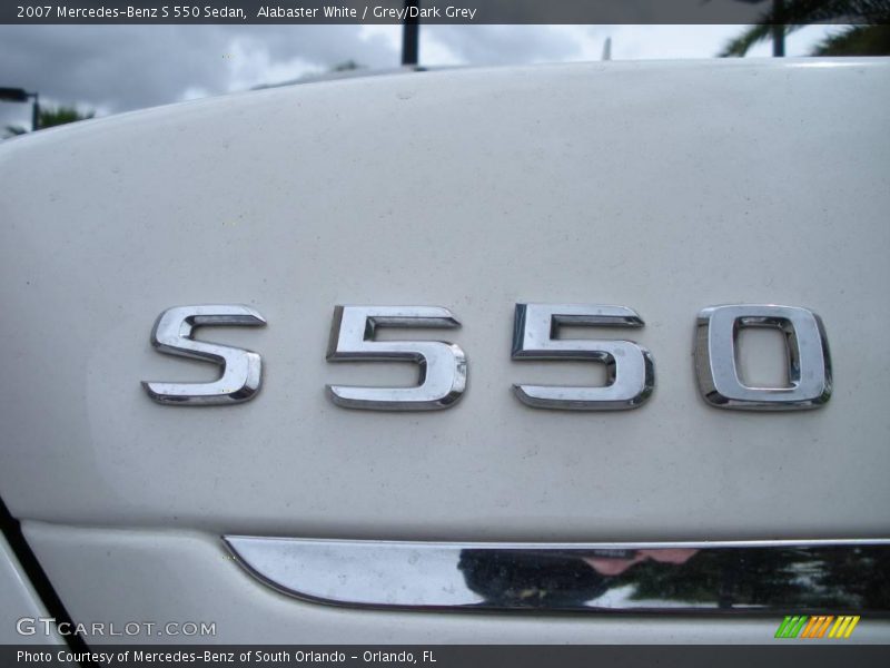 Alabaster White / Grey/Dark Grey 2007 Mercedes-Benz S 550 Sedan