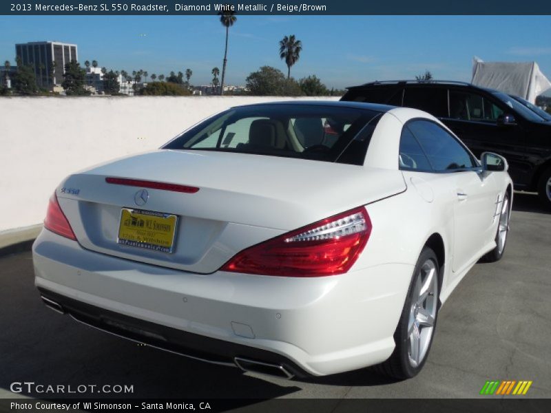 Diamond White Metallic / Beige/Brown 2013 Mercedes-Benz SL 550 Roadster