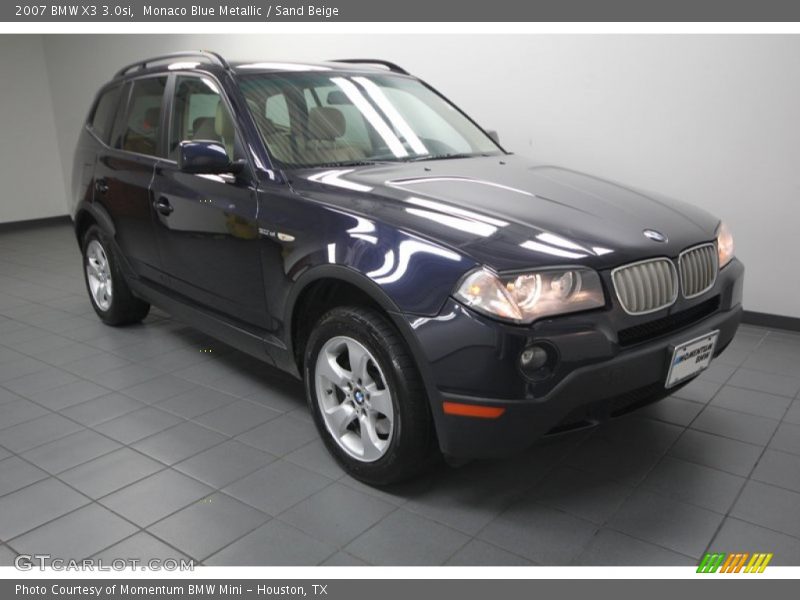 Monaco Blue Metallic / Sand Beige 2007 BMW X3 3.0si